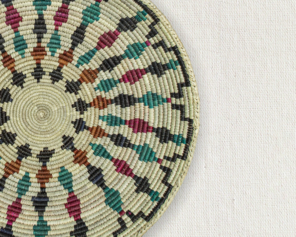 14" Handwoven Dancing Arrows Bowl for Wall Basket Decor