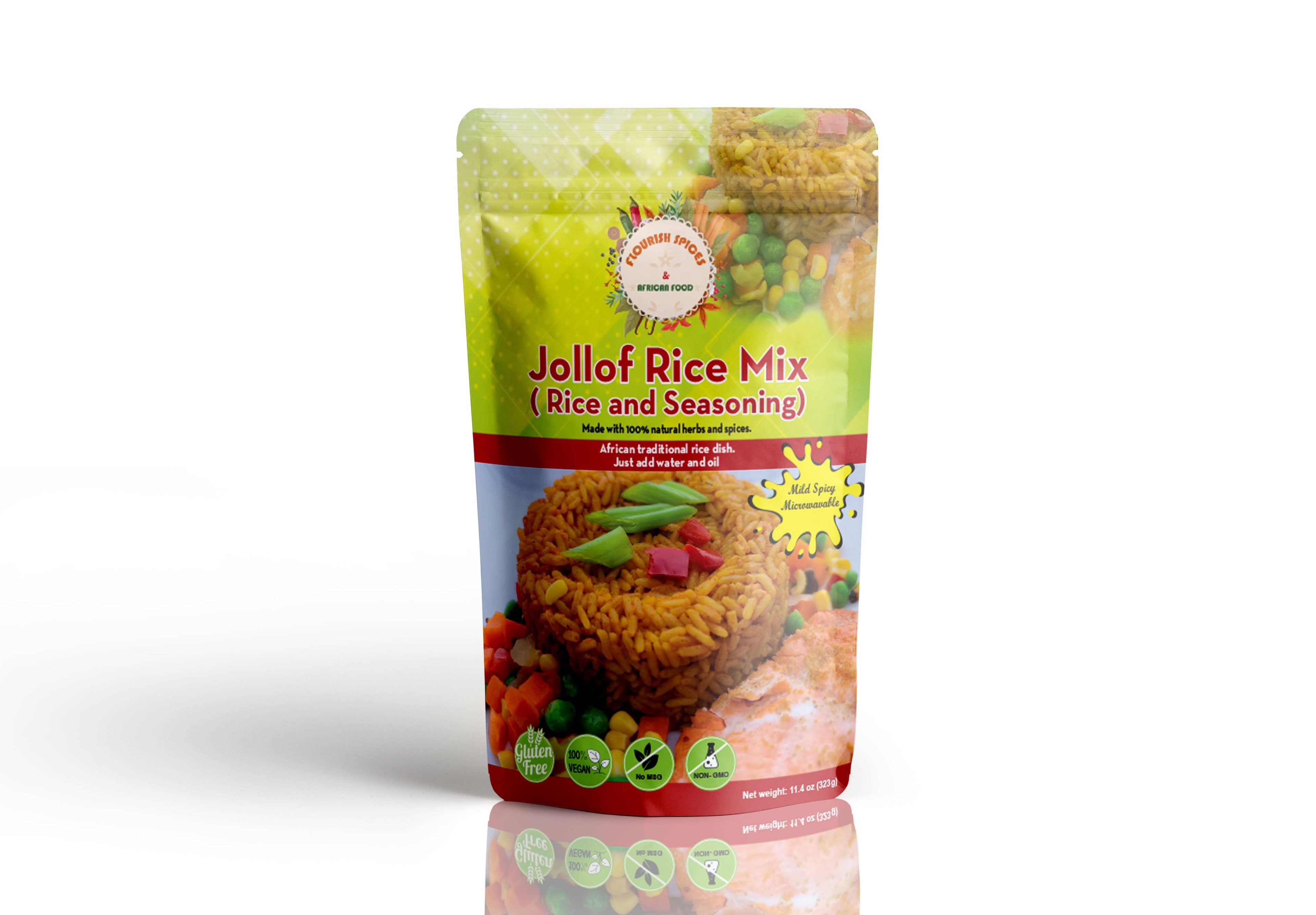 Flourish Jollof Rice Mix (Rice and Seasoning)