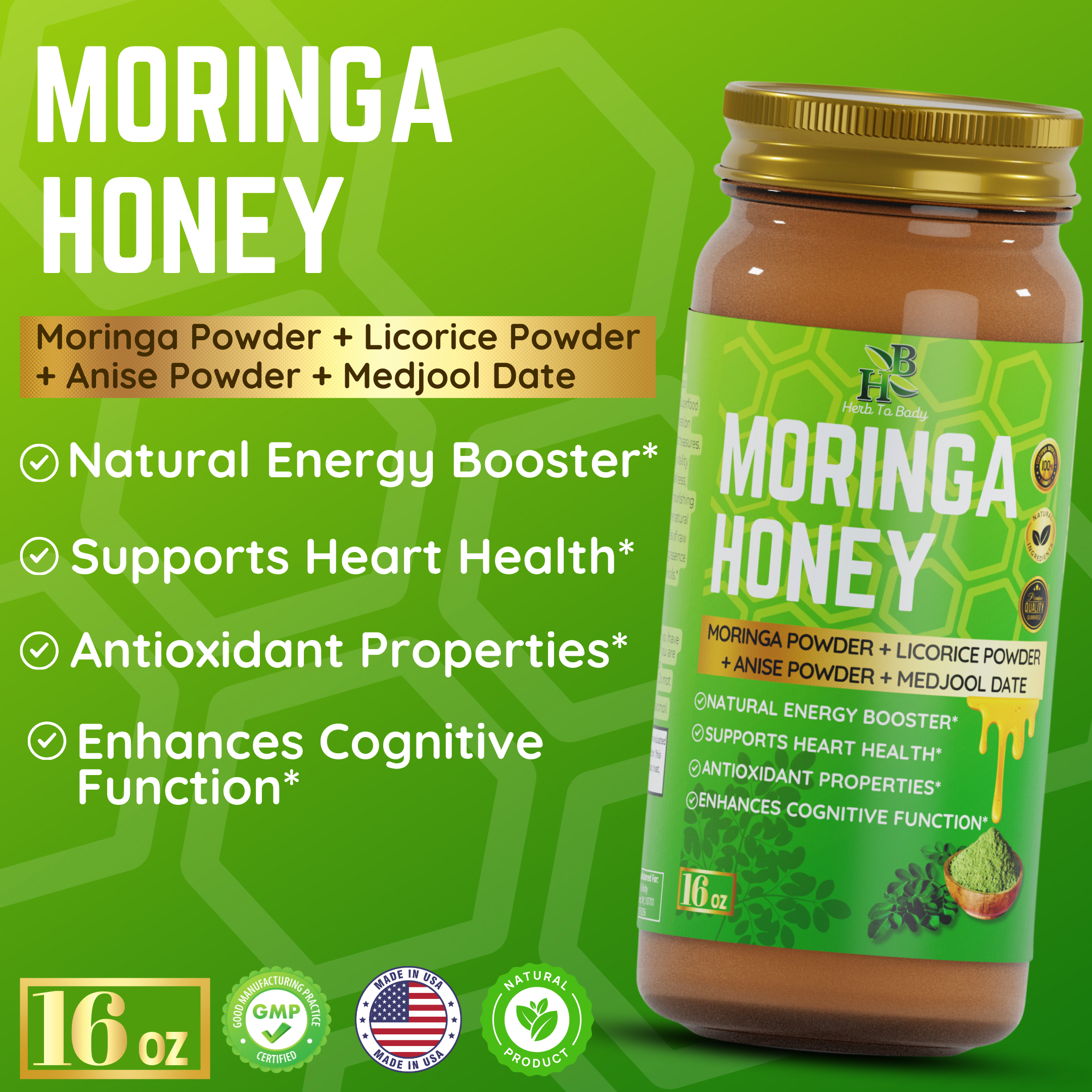 Moringa Honey -16oz