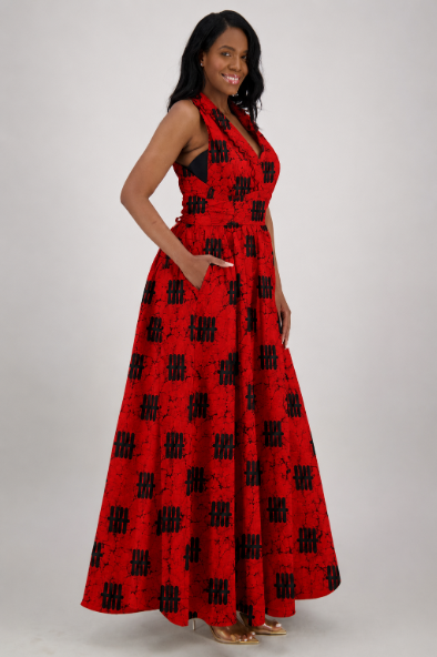 16117-291 100% Cotton Wax Print Infinite Maxi Skirt – Convertible Multi-Way Skirt – African Print