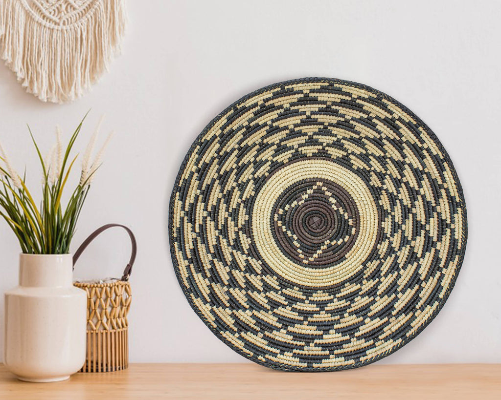 14" Handwoven Chopper Maze Bowl for Wall Basket Decor