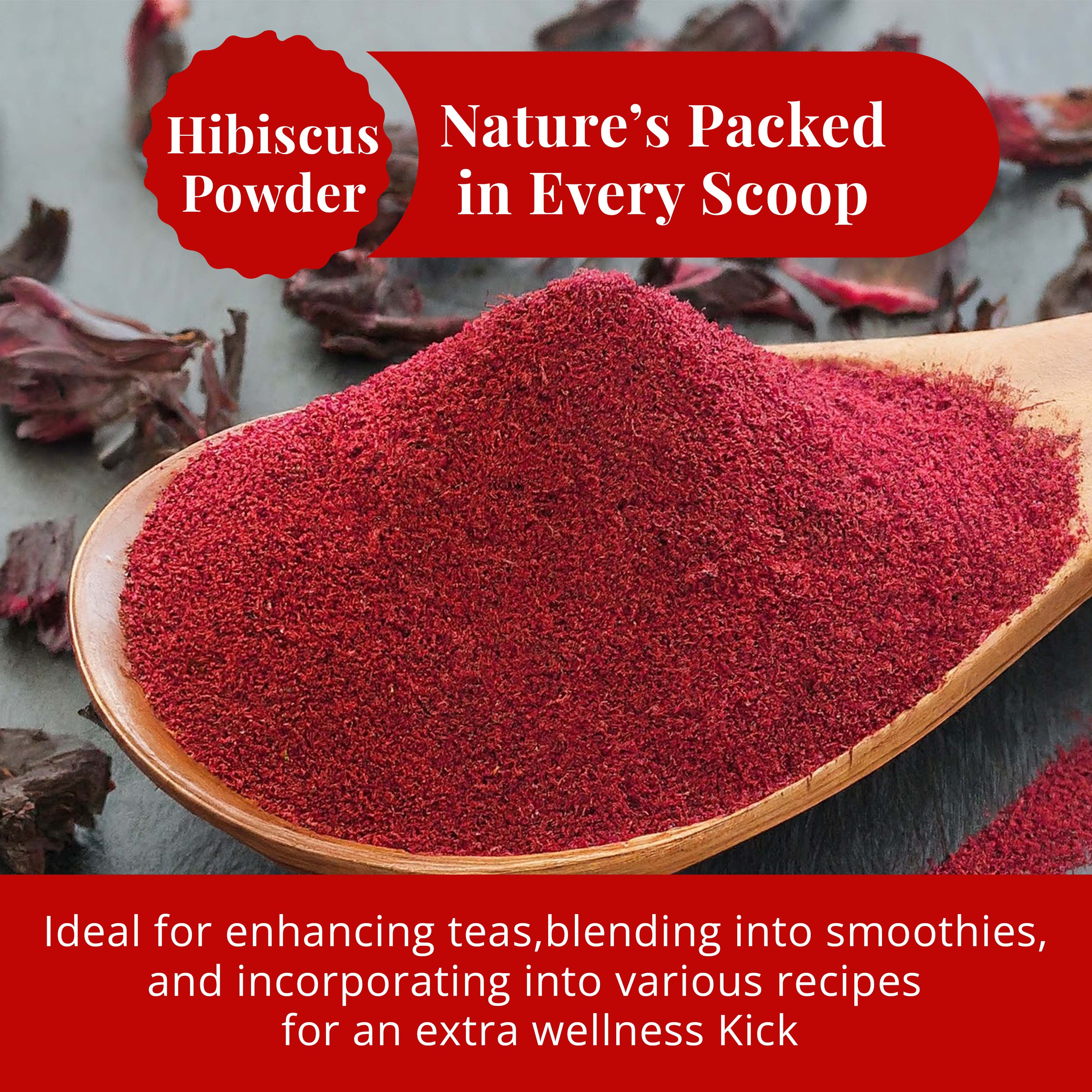 Dried Hibiscus Flower Petals , 100% Natural. 5 oz.