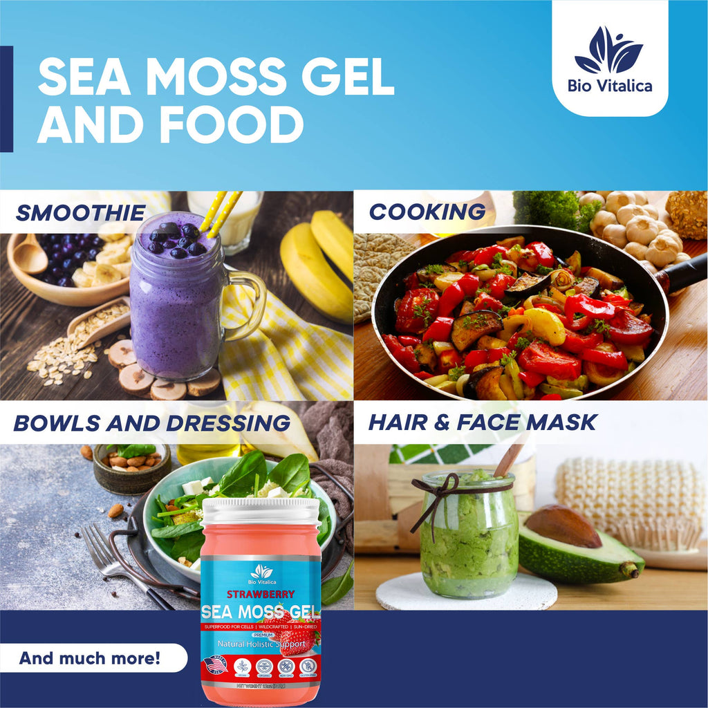 Sea Moss Gel Strawberry Flavor – Wildcrafted, Sun-Dried