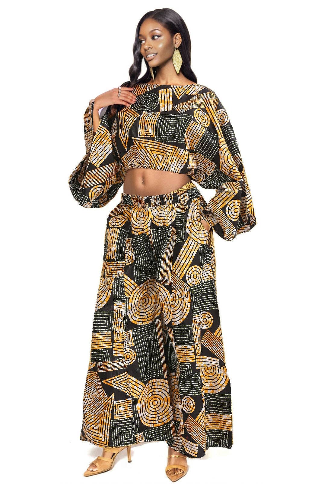 Geometric Wax Print Co-Ord Set APS-25089-271