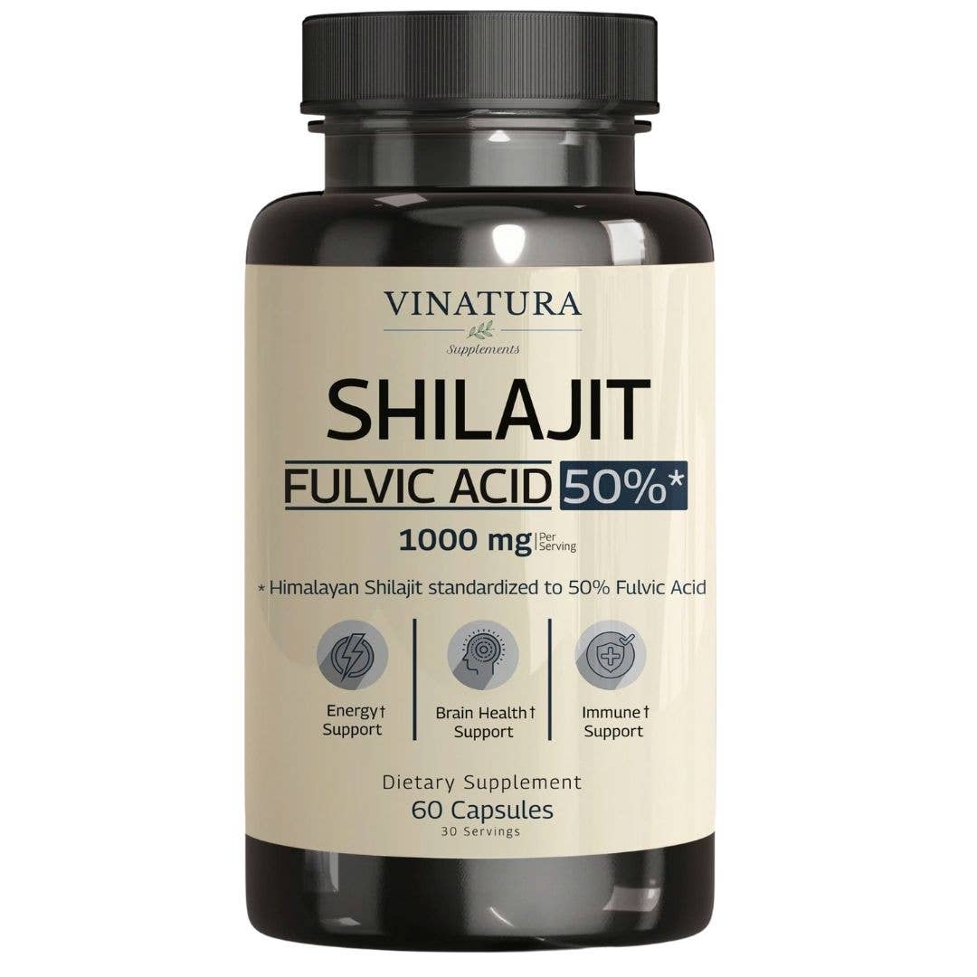 Shilajit Fulvic Acid 50% - 1000mg Pure Shilajit Capsules