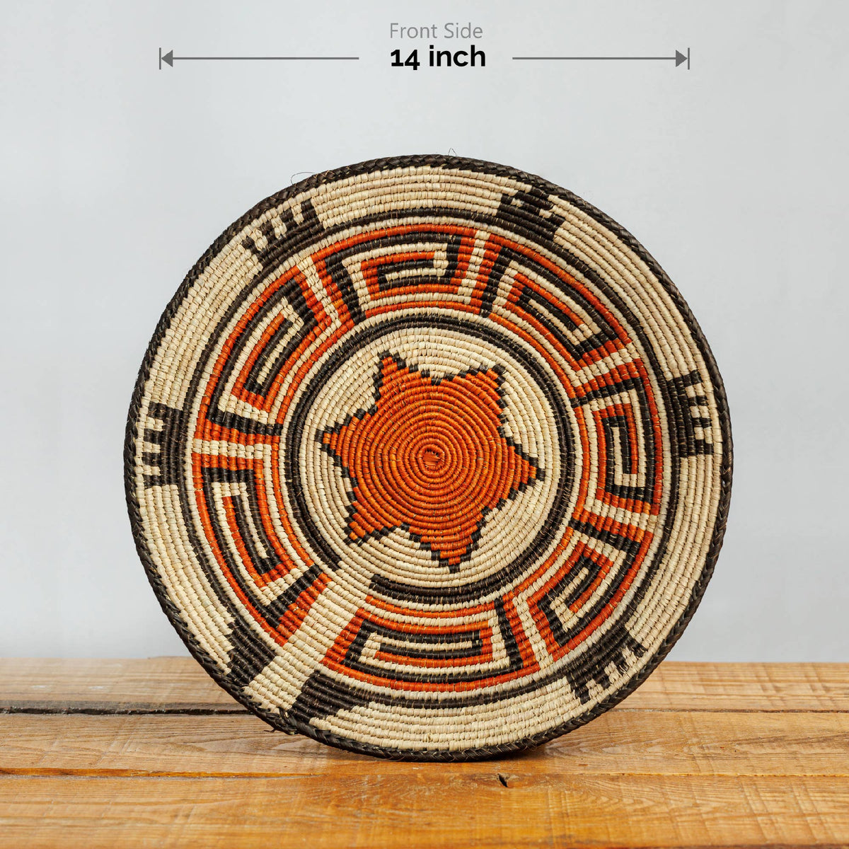 14" Handwoven Rising Star Bowl for Wall Basket Decor