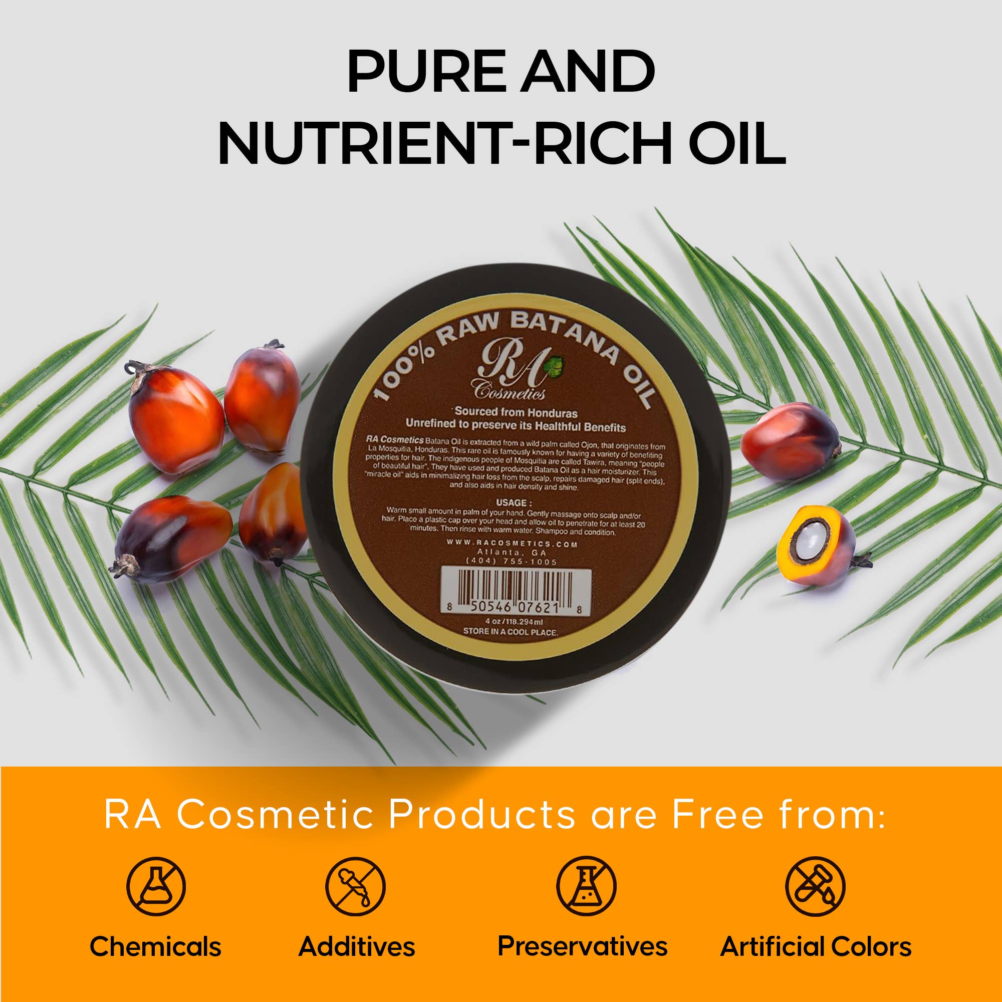 100% Raw Batana Oil, 4oz - From Honduras