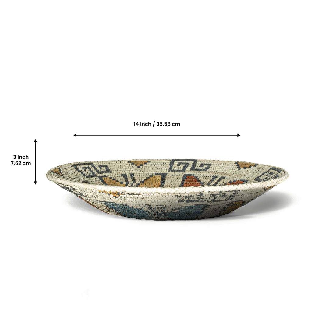 14" Handwoven Butterflies Bowl for Wall Basket Decor