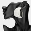 Oversized Wide Bling Studded Hoop Earrings