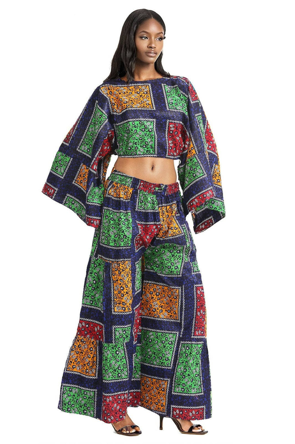 Patchwork Bell Sleeve Co-Ord Set APS-25089-270
