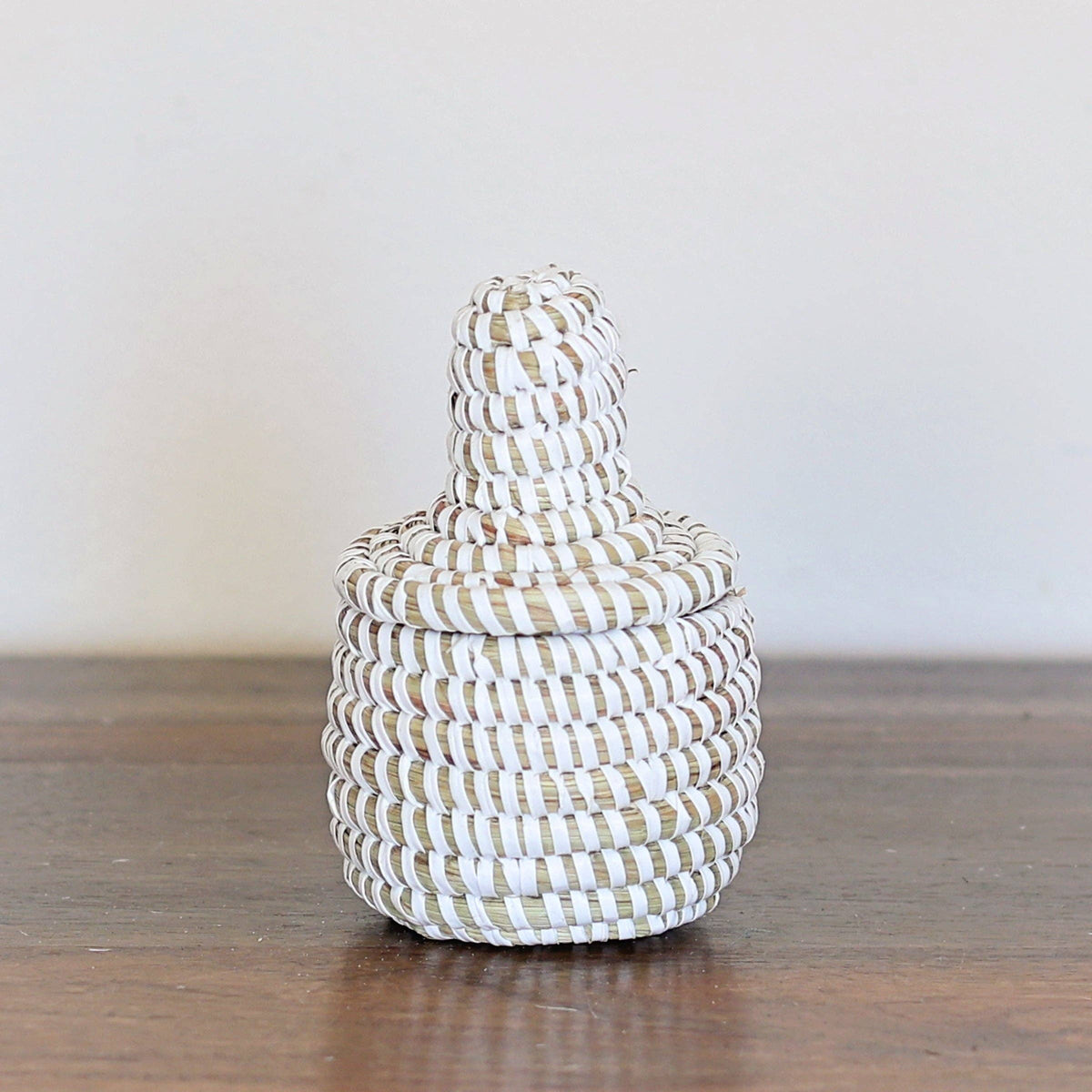 Mini Lidded Sweetgrass Basket, Assorted - Set of 6