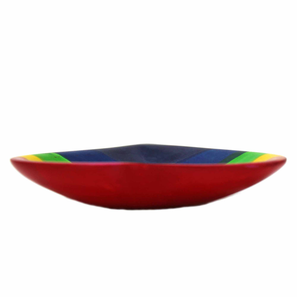 Rainbow Soapstone Heart Trinket Bowl - Medium