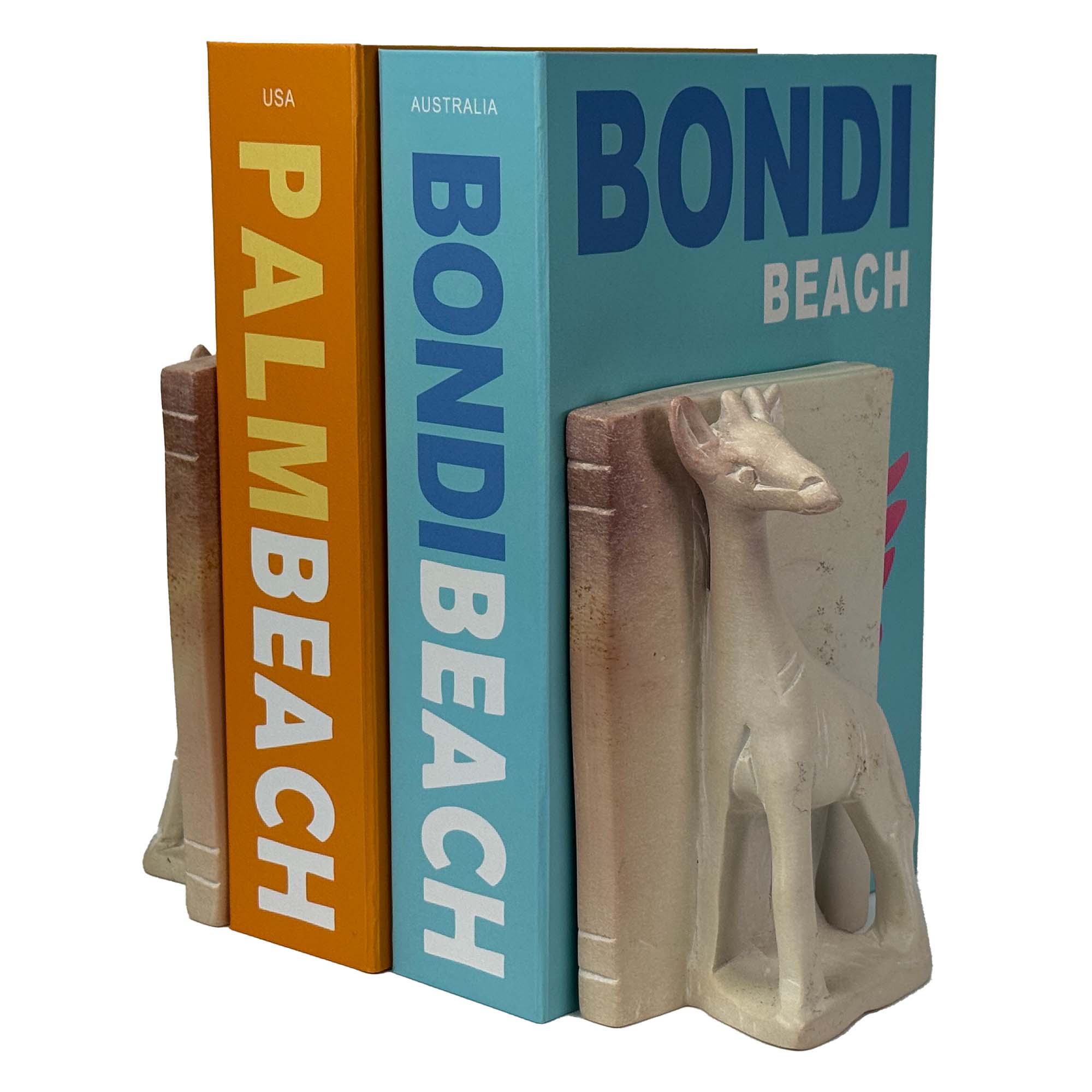 Soapstone Giraffe Natural Stone Bookends