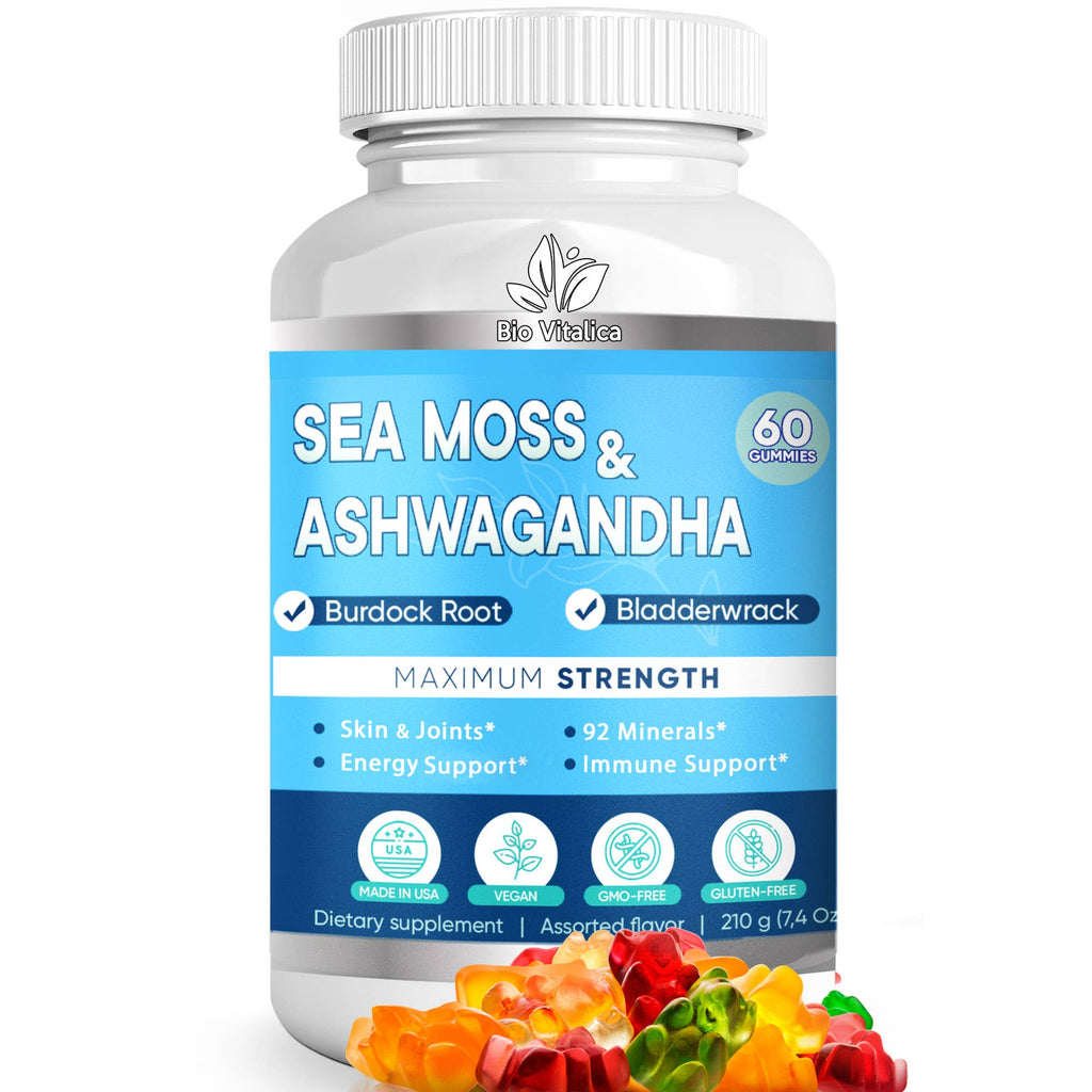 Sea Moss & Ashwagandha Gummies with Burdock & Bladderwrack