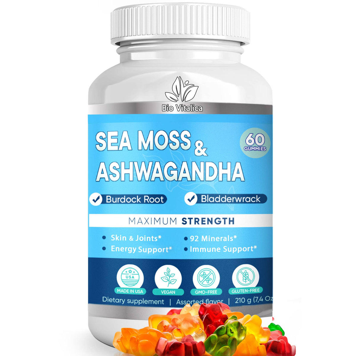 Sea Moss & Ashwagandha Gummies with Burdock & Bladderwrack