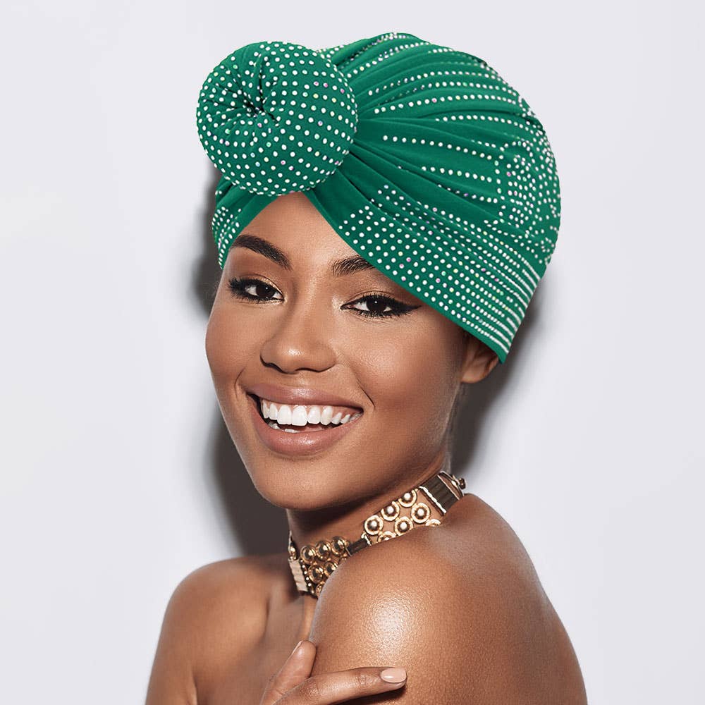 Bling Studded Turban Hair Wrap