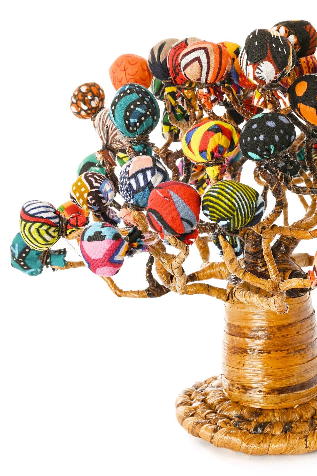 Banana Fiber Baobab Tree with Kitenge Cloth Baubles – West Africa