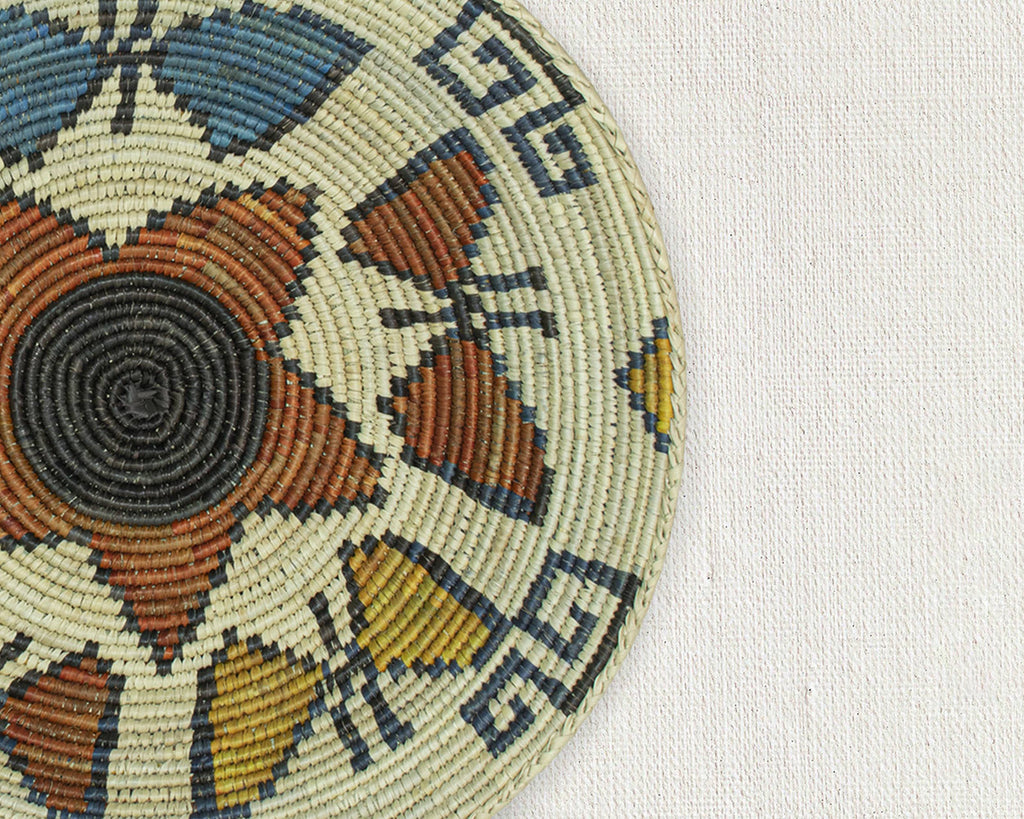 14" Handwoven Butterflies Bowl for Wall Basket Decor