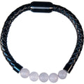 Vegan Leather Braided Bracelet w/ Magnetic Clasp - Rose