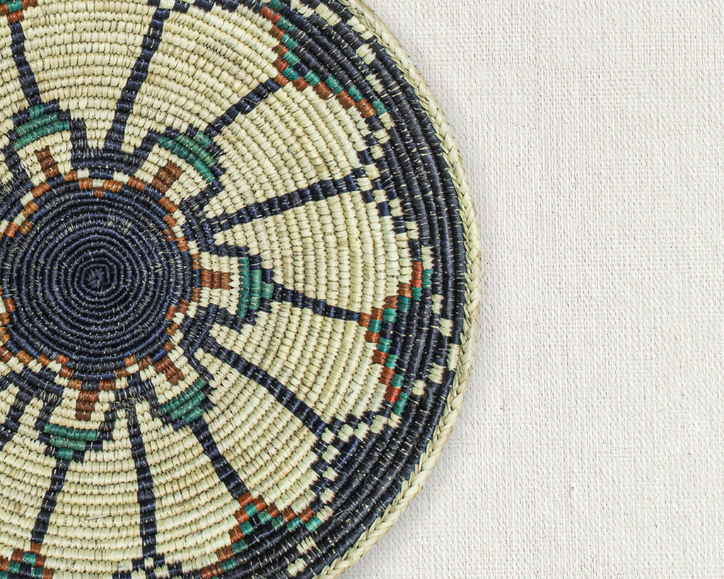 14" Handwoven Spin Wheel Bowl for Wall Basket Decor