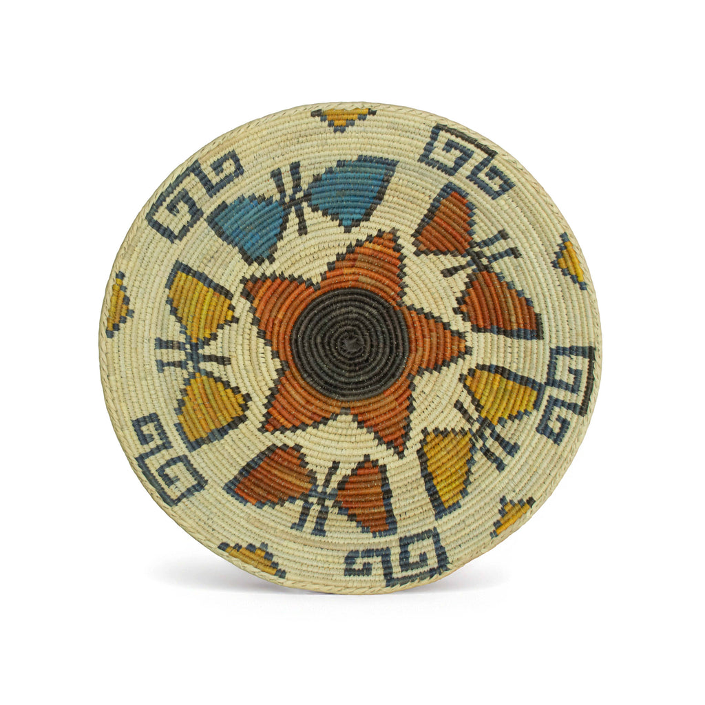14" Handwoven Butterflies Bowl for Wall Basket Decor
