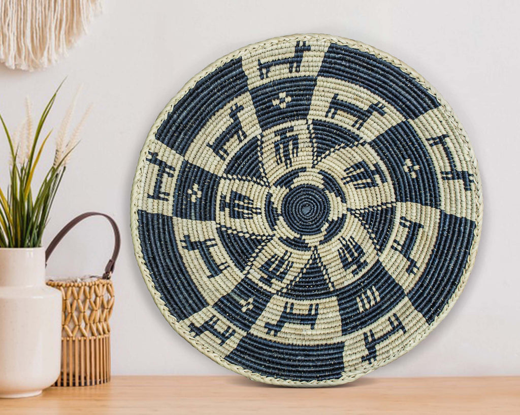 14" Handwoven Guardian Path Bowl for Wall Basket Decor
