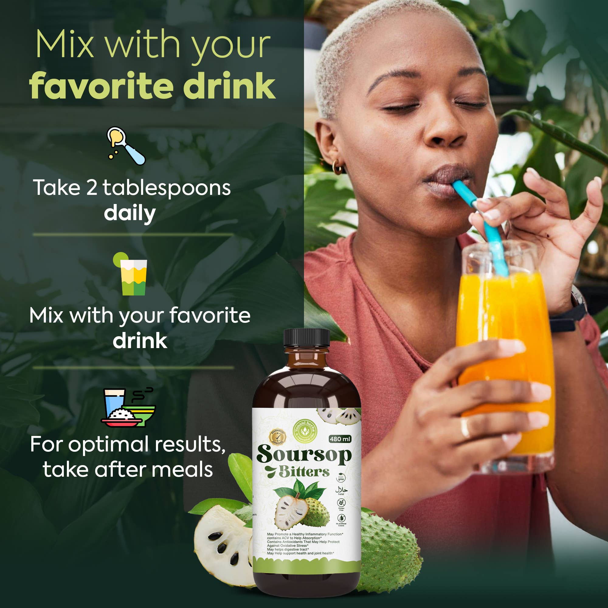 Soursop Living Bitters 480 mls