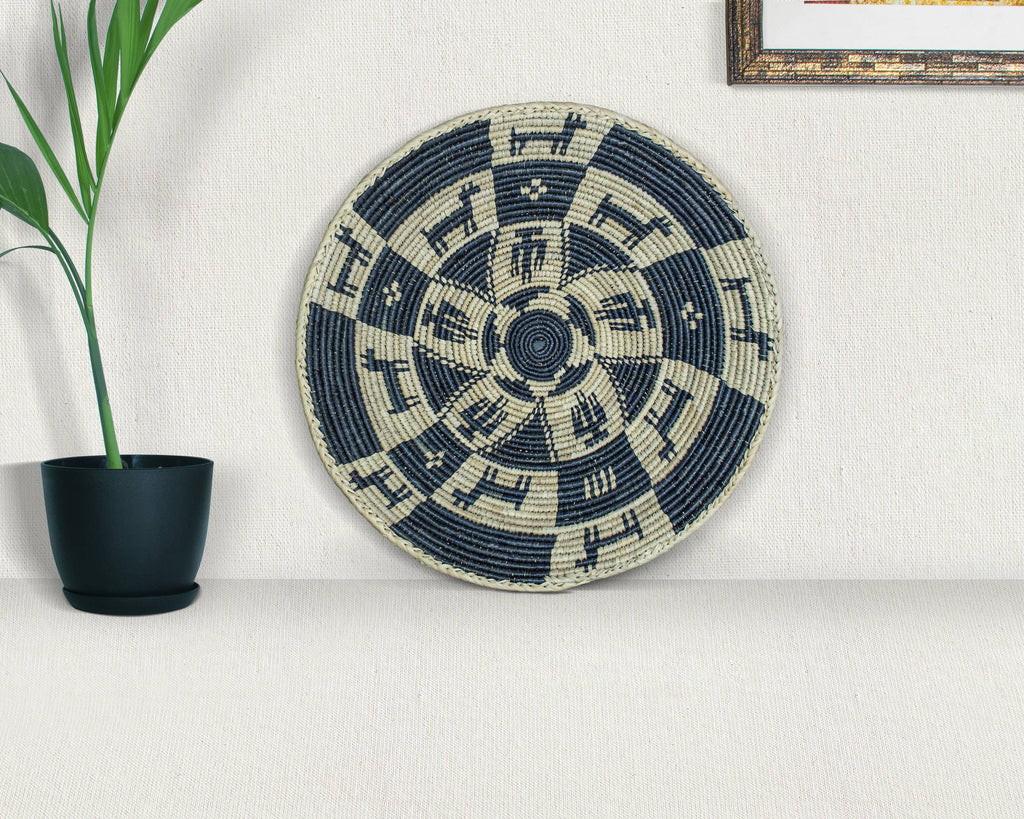 14" Handwoven Guardian Path Bowl for Wall Basket Decor