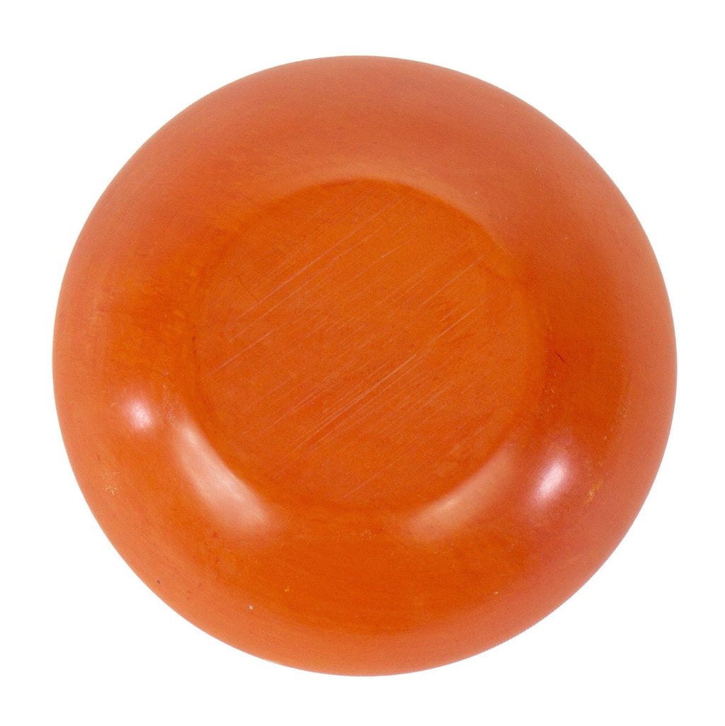 Painted Soapstone Carved Dish, Orange Etching