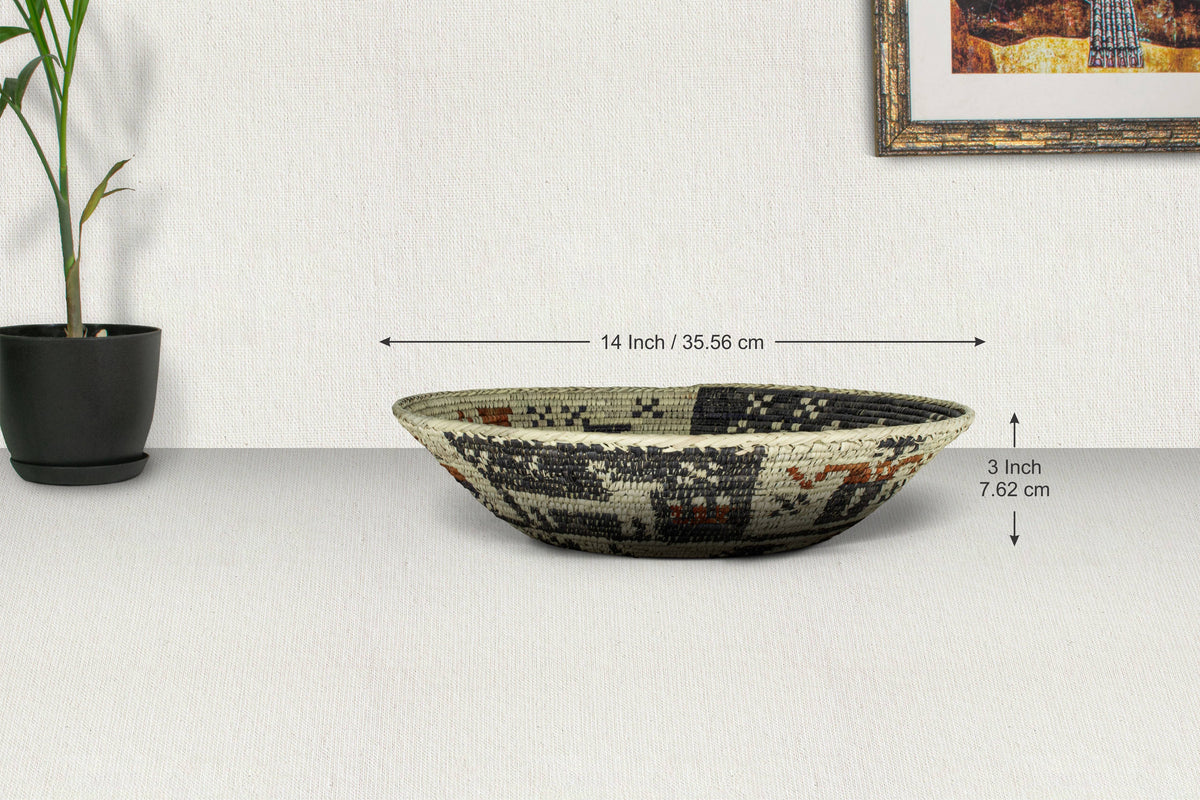 14" Handwoven Stories Bowl for Wall Basket Decor