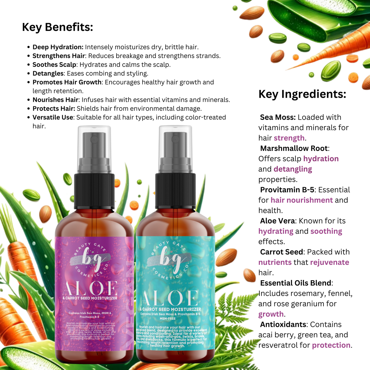 Aloe & Carrot Seed Hair Moisturizing Spray