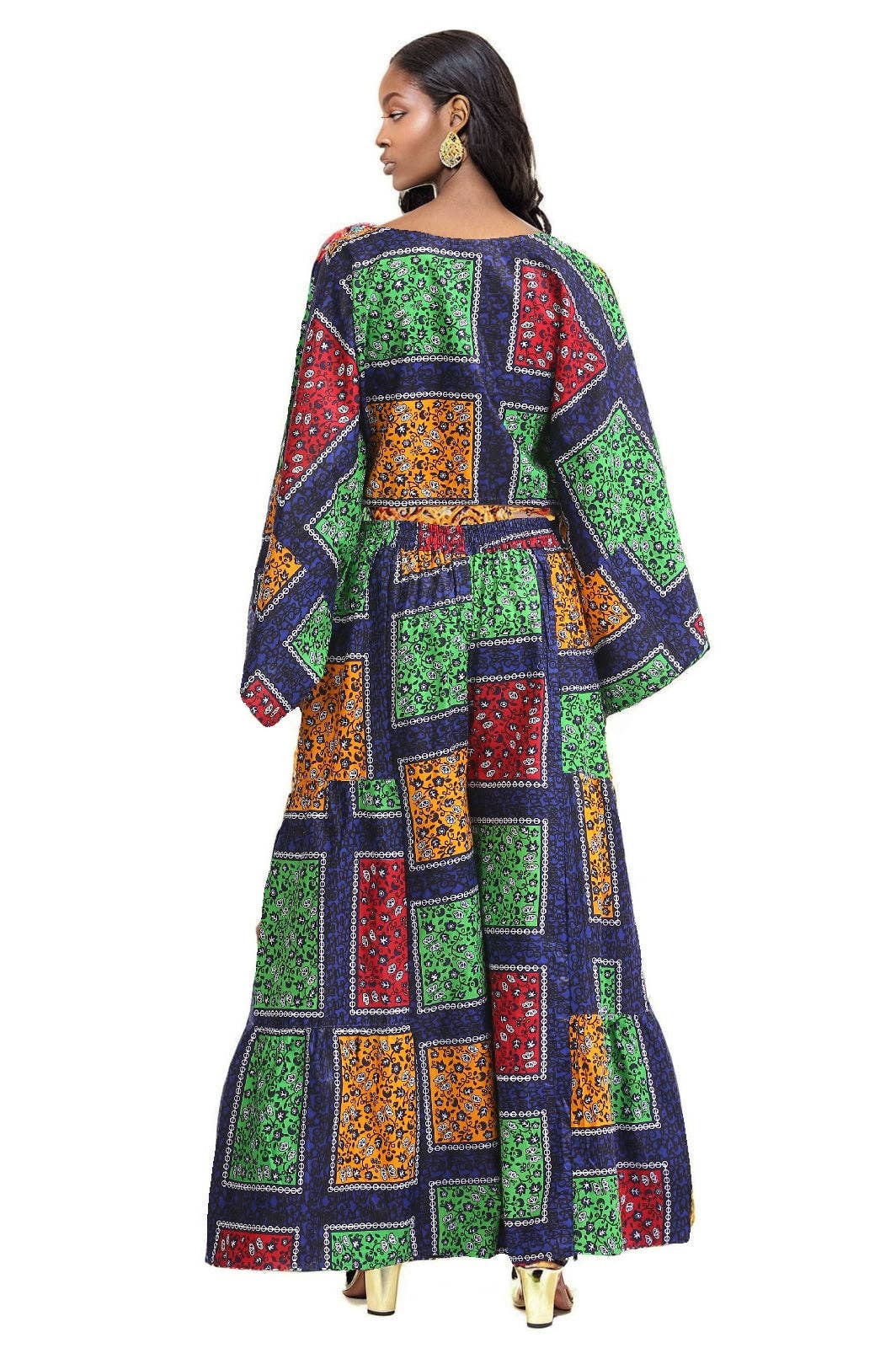 Patchwork Bell Sleeve Co-Ord Set APS-25089-270