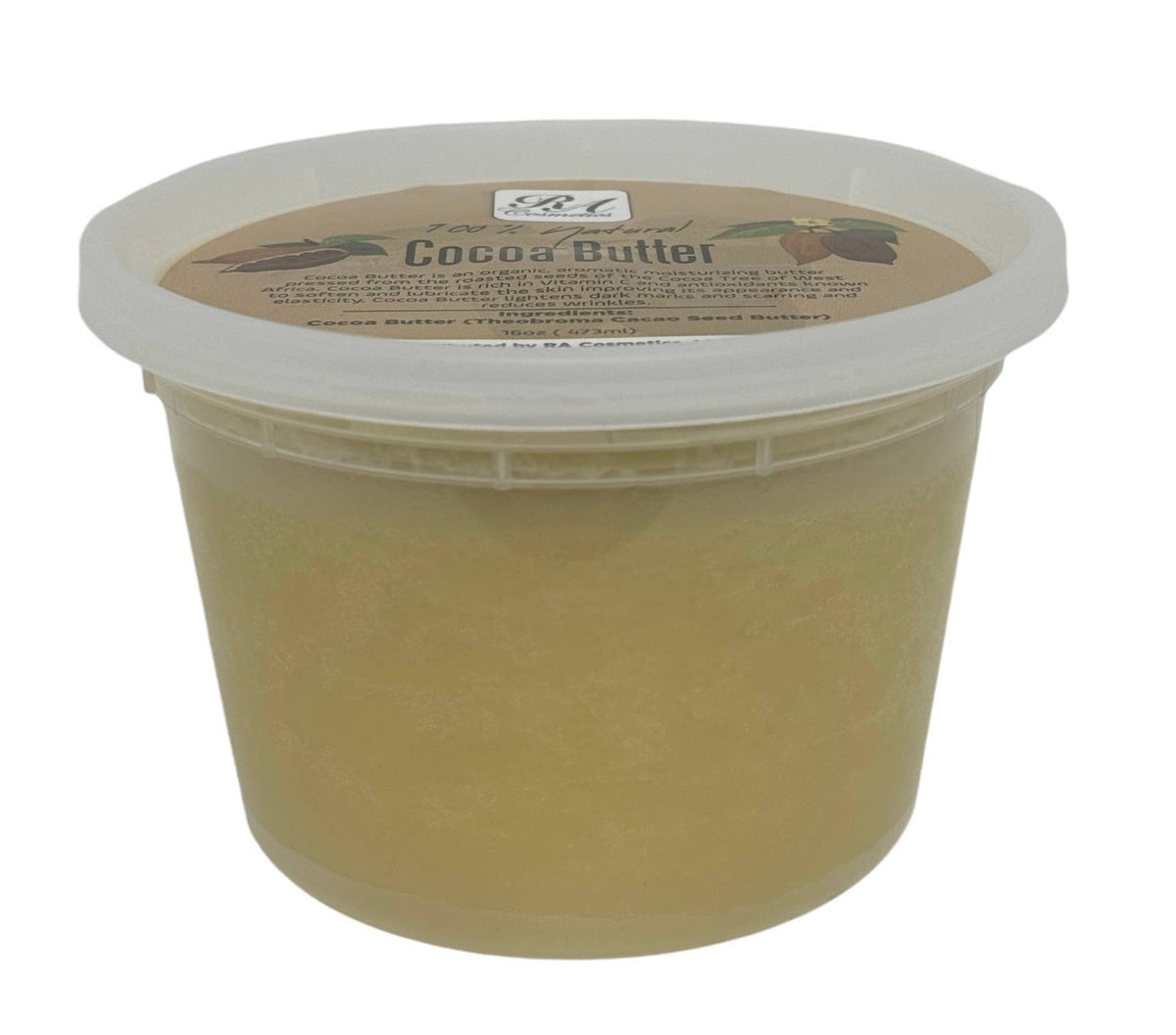 Raw Cocoa Butter 16oz Tub