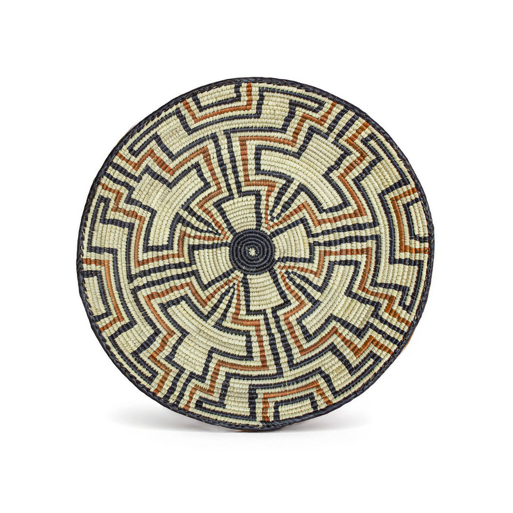 14" Handwoven Arrow Point Bowl for Wall Basket Decor