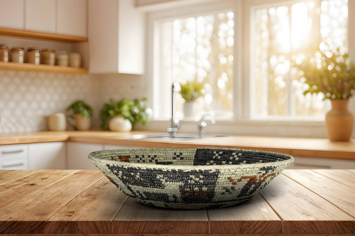 14" Handwoven Stories Bowl for Wall Basket Decor