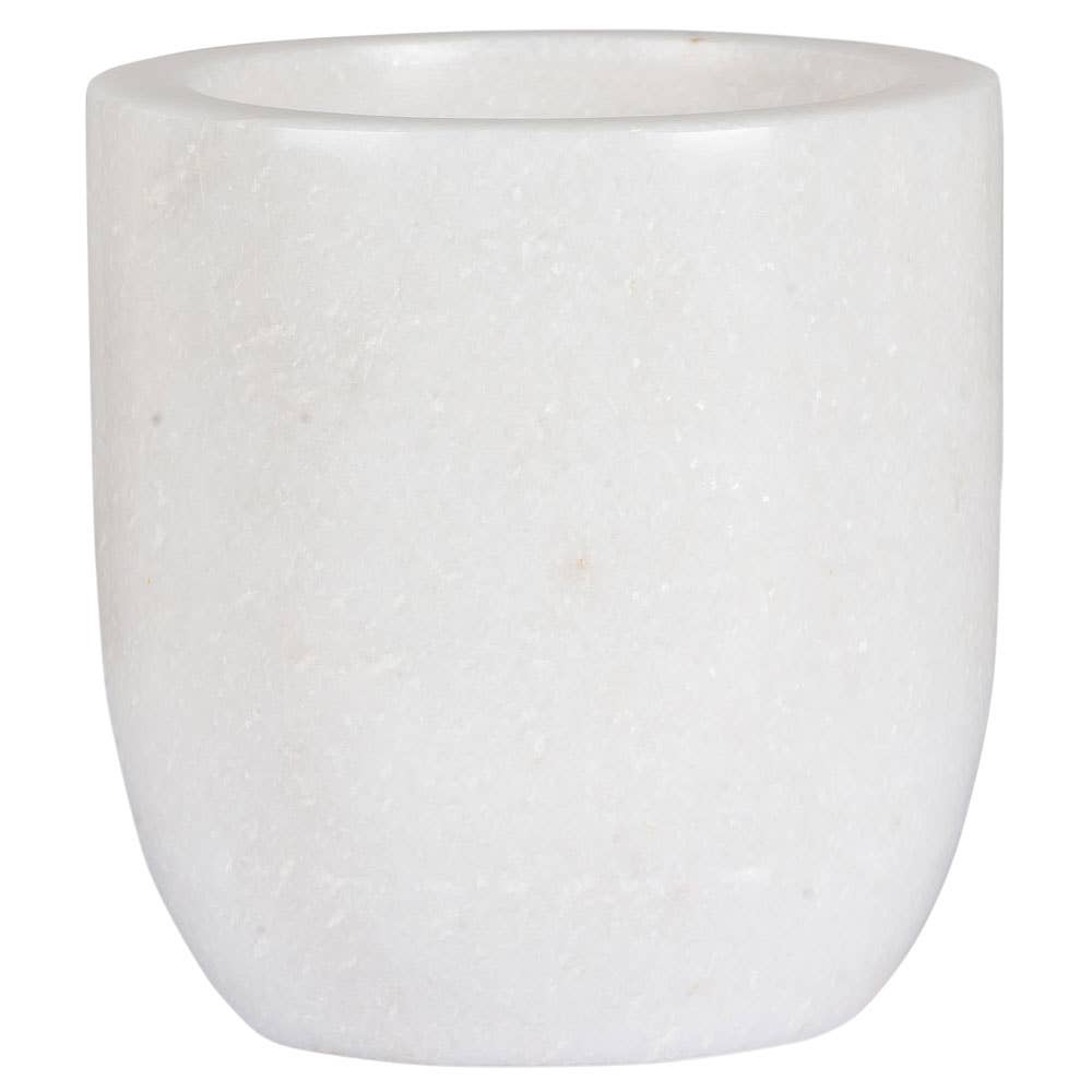 SMOOTH WHITE MARBLE MORTAR & PESTLE
