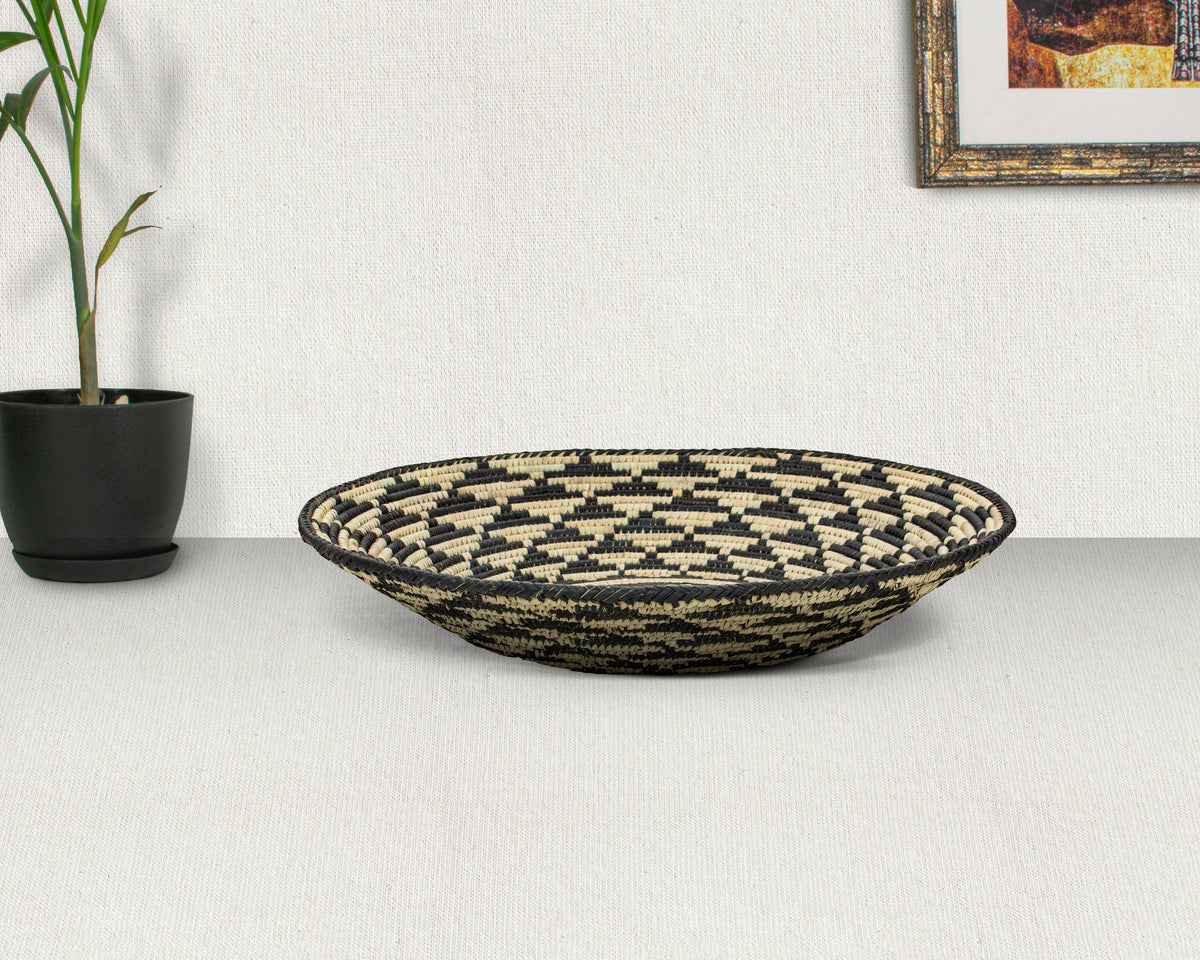 14" Handwoven Chopper Maze Bowl for Wall Basket Decor