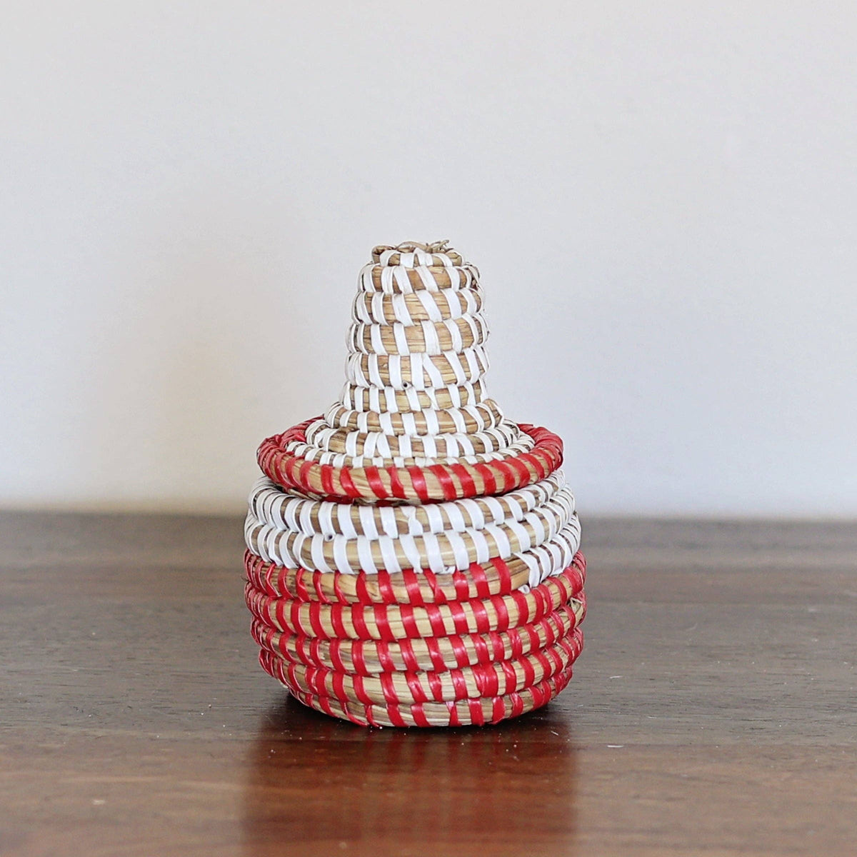 Mini Lidded Sweetgrass Basket, Assorted - Set of 6