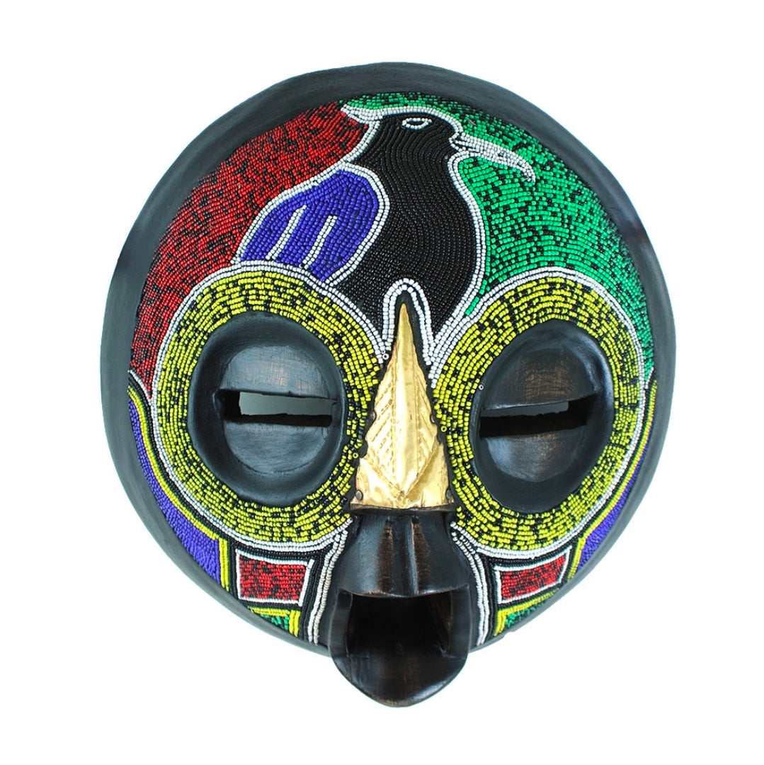 Ghanaian Round Beaded Mask