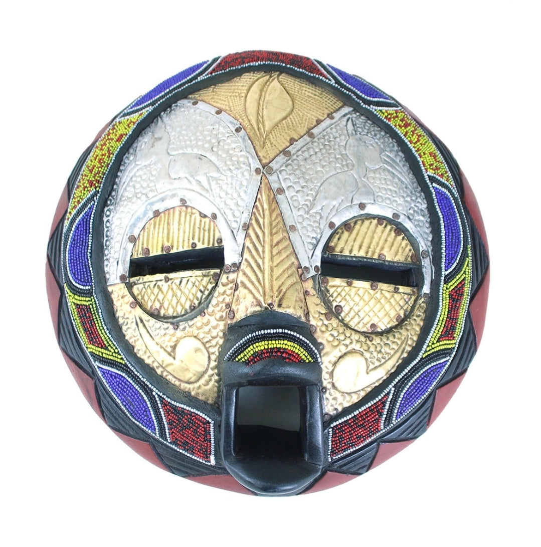 Ghanaian Round Beaded Mask