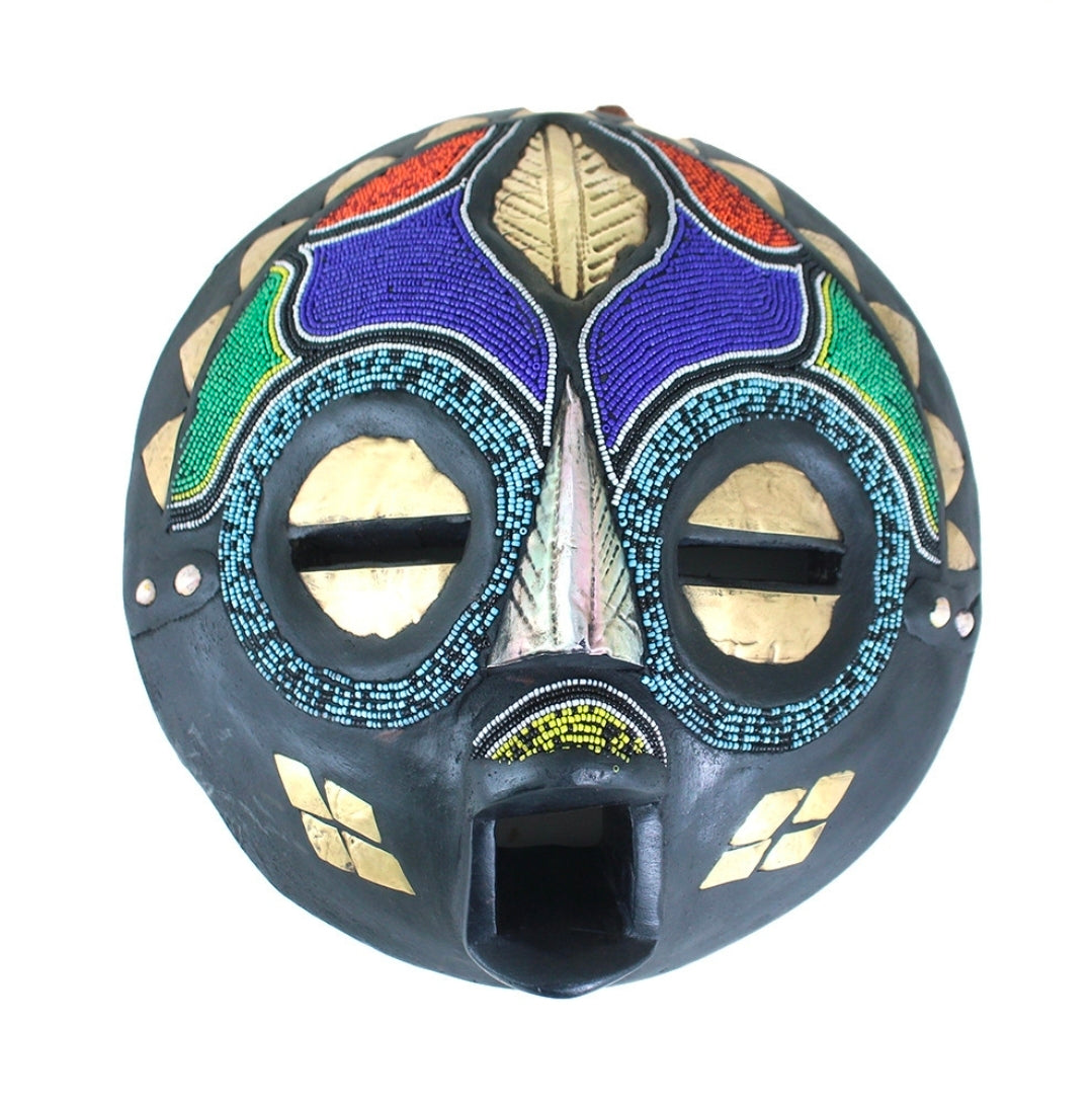 Ghanaian Round Beaded Mask