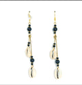 Double Shell w/ Black Beads Earrings