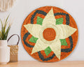 14" Handwoven Orange Lotus Bowl for Wall Basket Decor