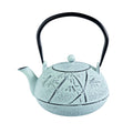Mint Green Bamboo Design 40oz Cast Iron Tea Pot (1/8)