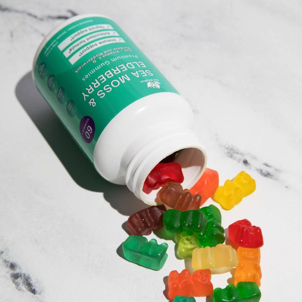 Sea Moss Elderberry Gummies Vitamin C D + Zinc Bio Vitalica