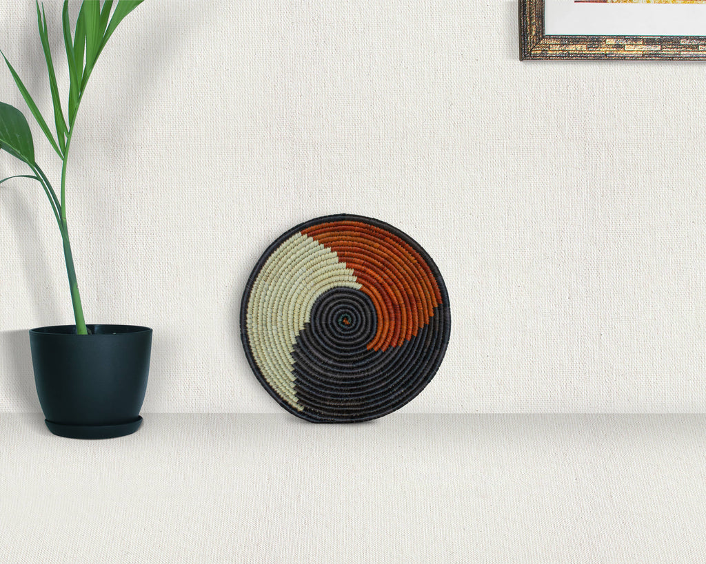 7” Handwoven Boho Bowl Basket - Organizer Basket