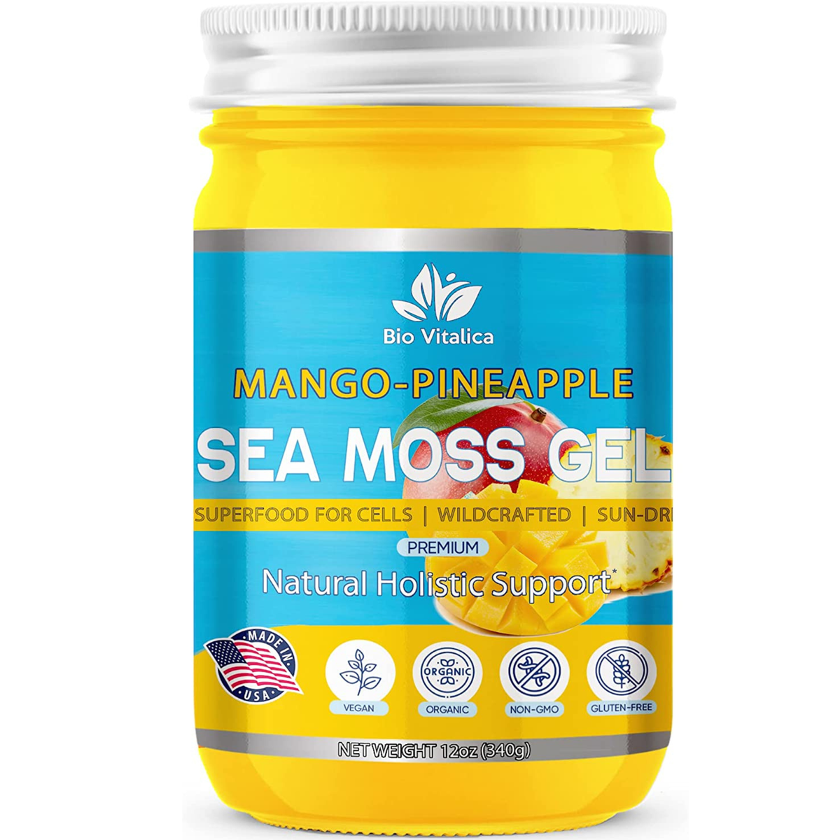 Sea Moss Gel by BioVItalica (Mango Pineapple)