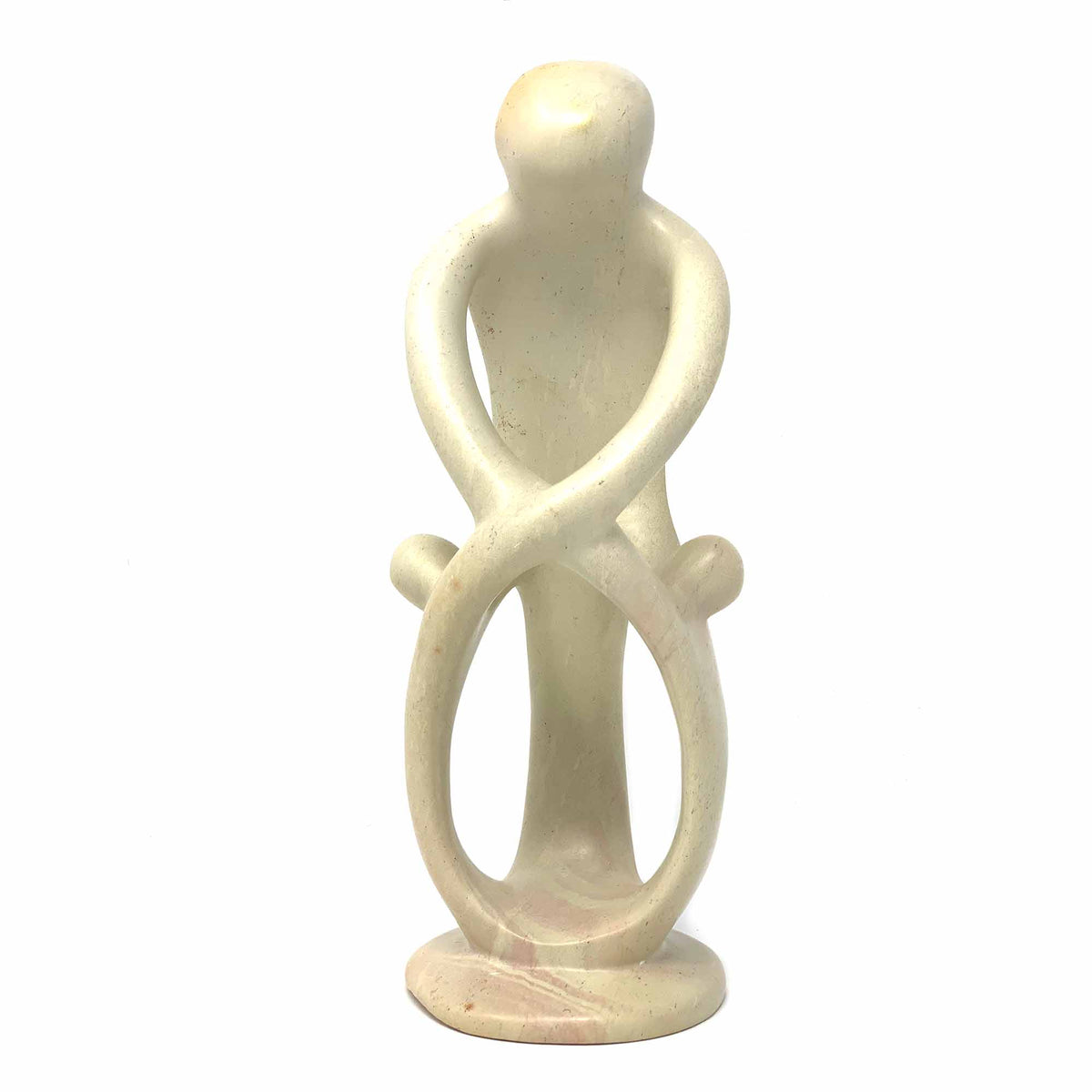 Single Soapstone Family Sculptures - 10-inch - Natural Stone
