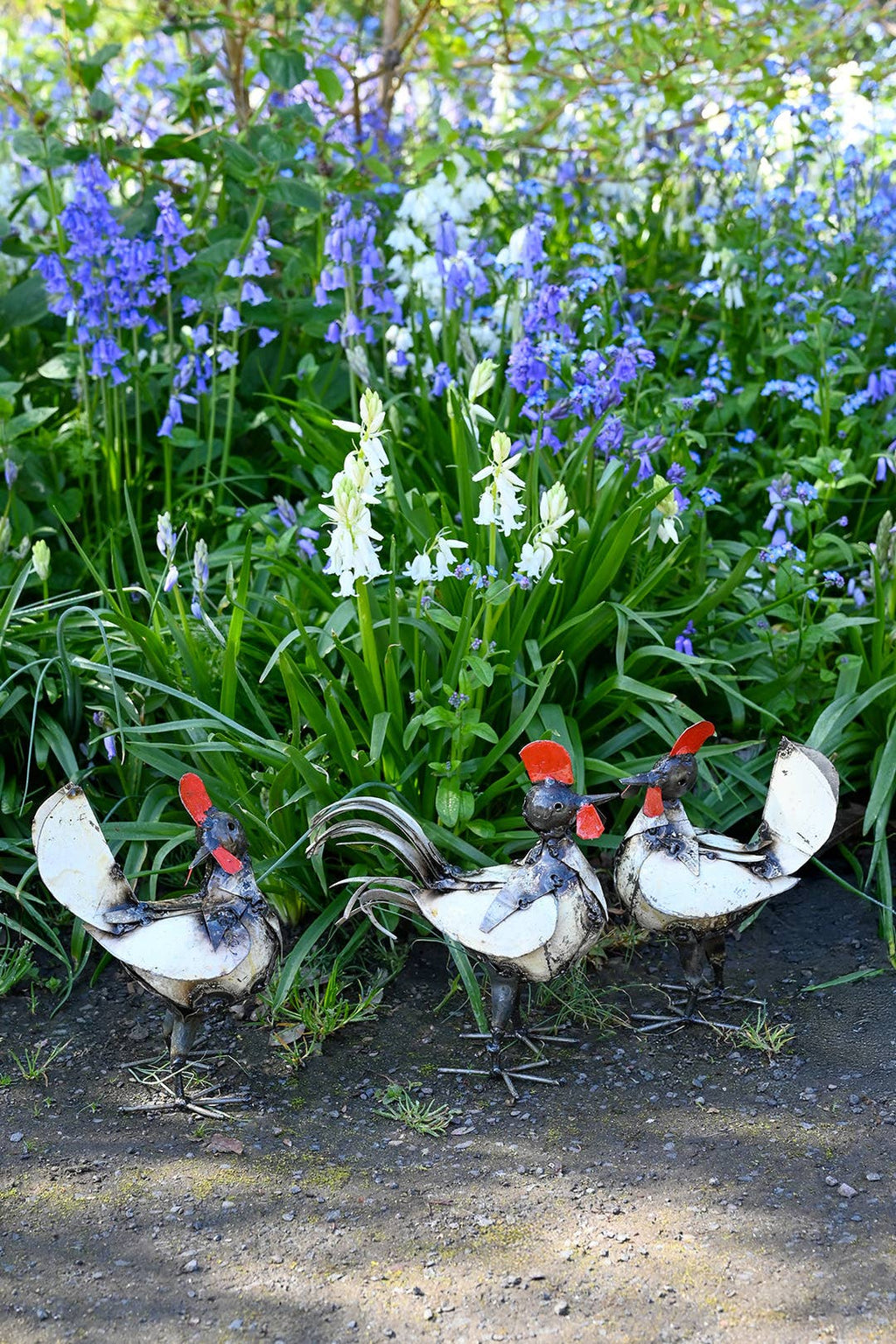Small Recycled Metal Rooster Sculpture - Garden Gifts