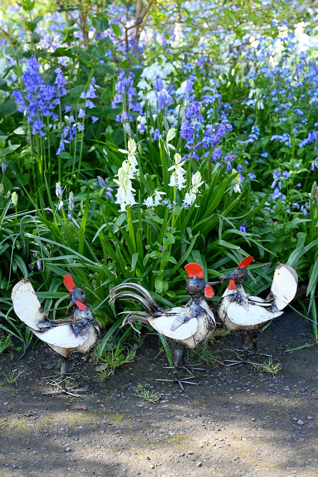 Small Recycled Metal Rooster Sculpture - Garden Gifts